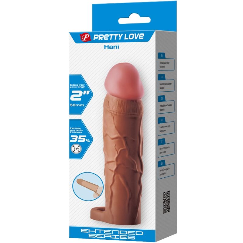 PRETTY LOVE - HANI PENIS SLEEVE WITH 5 CM EXTENSION MULATTO - 7