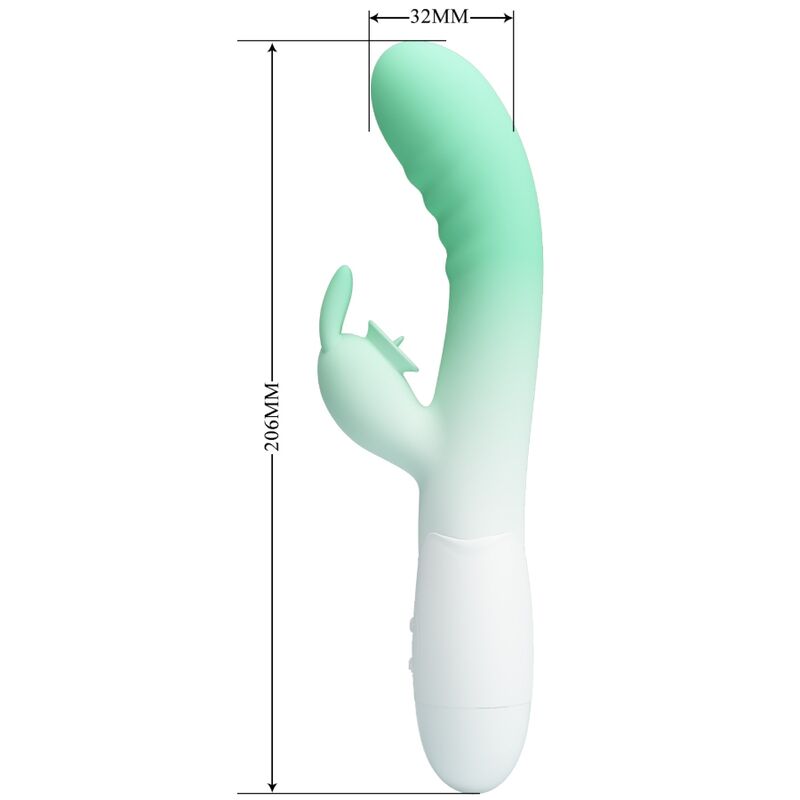 PRETTY LOVE - CERBERUS RABBIT VIBRATOR 3O VIBRATIONS GREEN - 6
