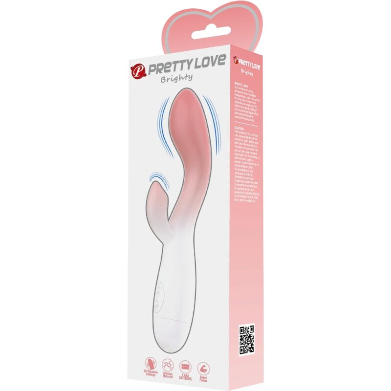 PRETTY LOVE - BRIGHTY G-SPOT VIBRATOR + CLITORIS STIMULATOR 30 VIBRATIONS PINK - 1