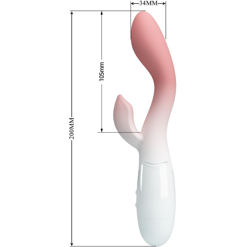 PRETTY LOVE - BRIGHTY G-SPOT VIBRATOR + CLITORIS STIMULATOR 30 VIBRATIONS PINK - 2