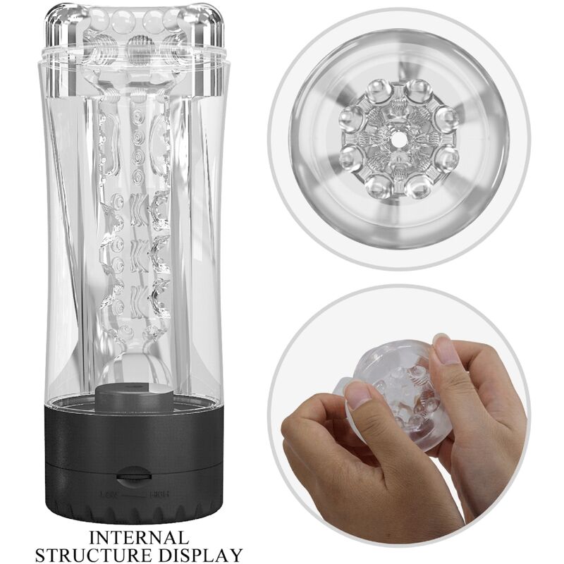 PRETTY LOVE - TAMARA MALE MASTURBATOR MULTI-SPEED VIBRATOR BLACK - 2