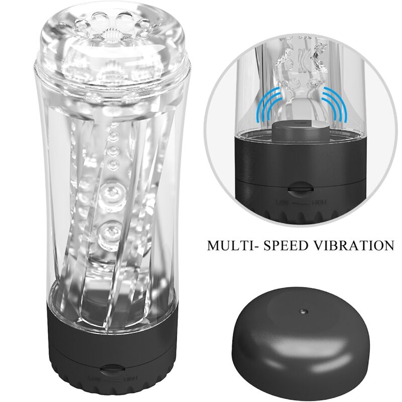 PRETTY LOVE - TAMARA MALE MASTURBATOR MULTI-SPEED VIBRATOR BLACK - 7
