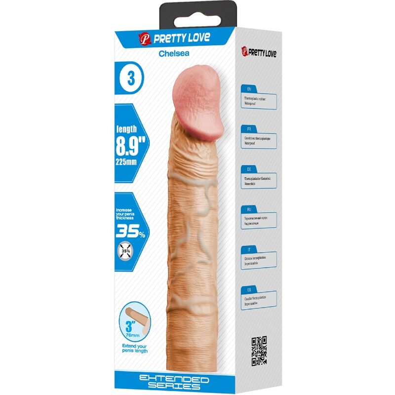 PRETTY LOVE - CHELSEA PENIS SLEEVE WITH 7.6 CM EXTENSION FLESH - 2
