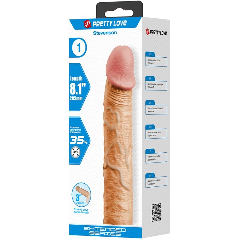 PRETTY LOVE - STEVENSON PENIS SLEEVE WITH 7.6 CM EXTENSION FLESH - 5