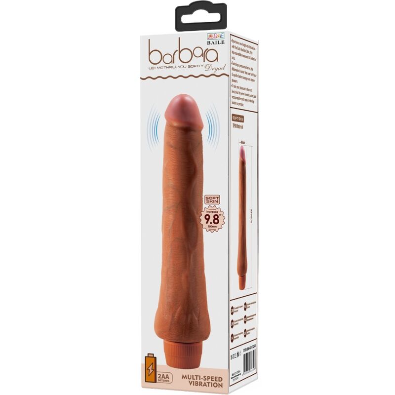 BAILE - DRYAD REALISTIC VIBRATOR 25 CM MULATTO - 4