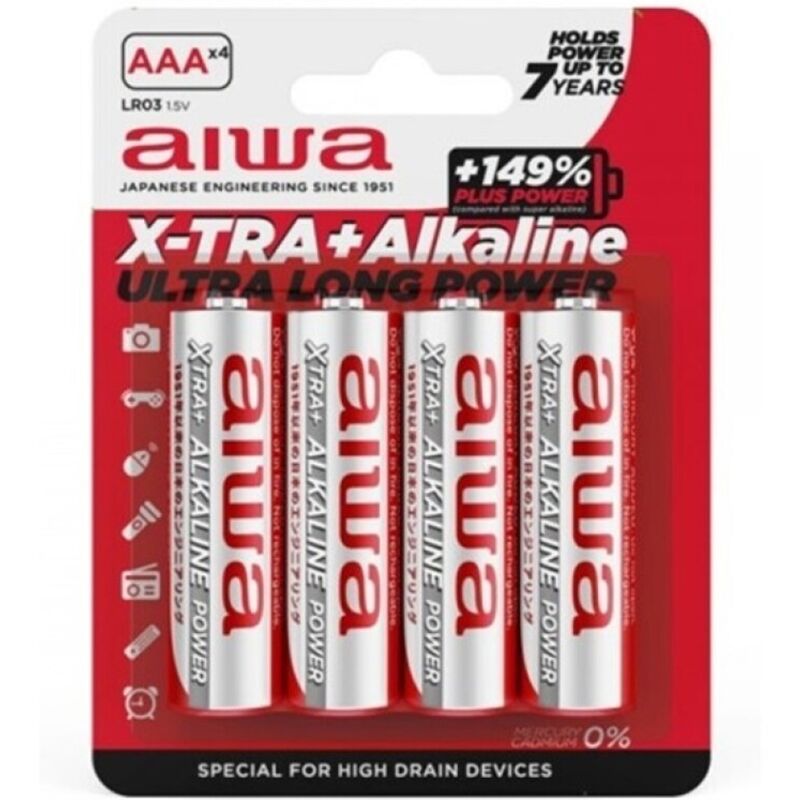 AIWA - X-TRA ALKALINE AAA ALKALINE BATTERY LR03 BLISTER*4 - 1