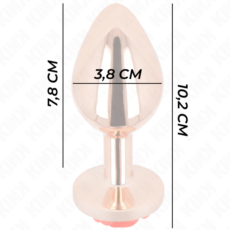 KINK - PINK GOLD ANAL PLUG WITH RED ROSE L - 3