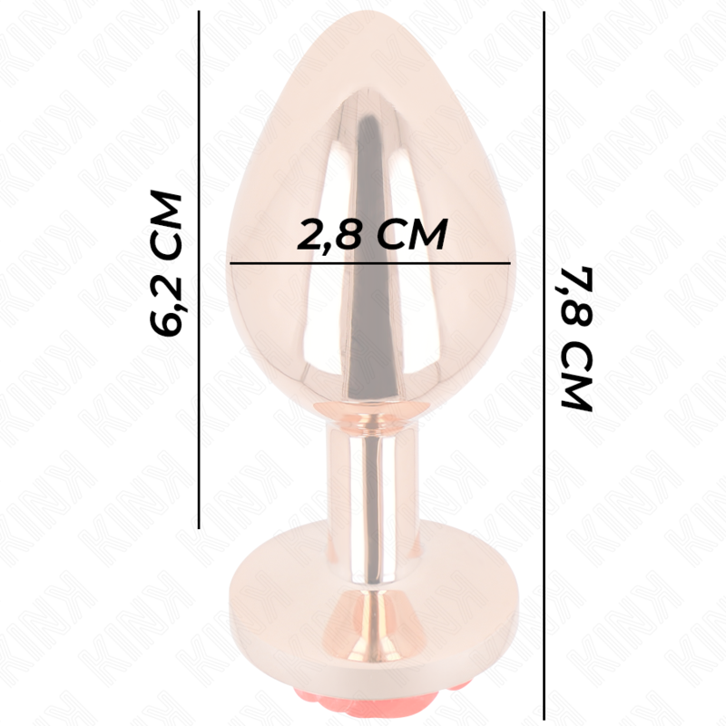 KINK - PINK GOLD ANAL PLUG WITH RED ROSE S - 2
