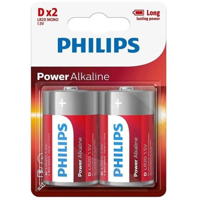 PHILIPS - POWER ALKALINE BATTERY D LR20 BLISTER*2 - 1