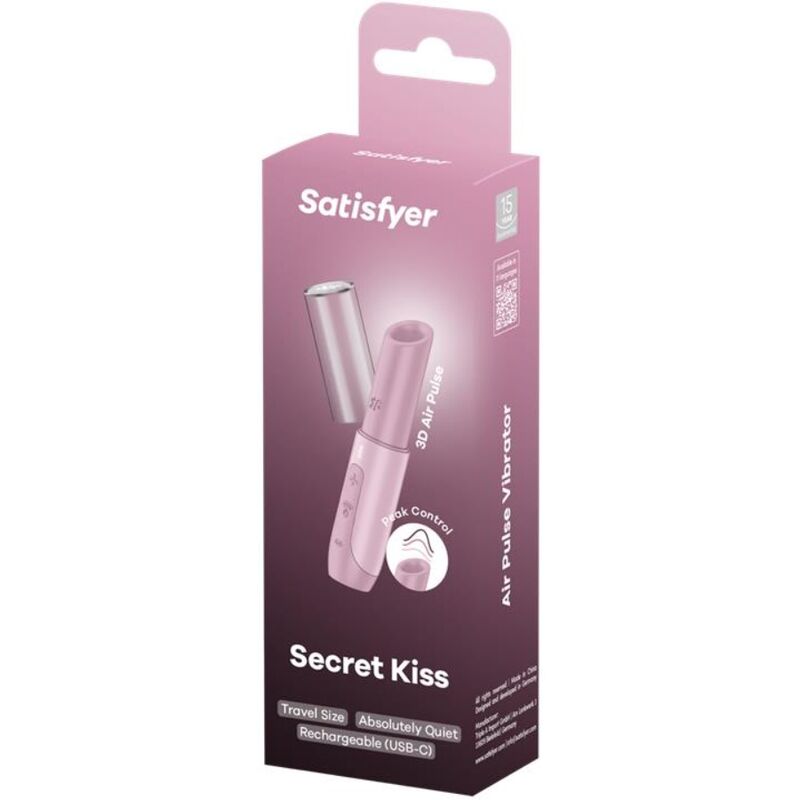 SATISFYER - SECRET KISS WAVE CLITORIS STIMULATOR PINK - 3