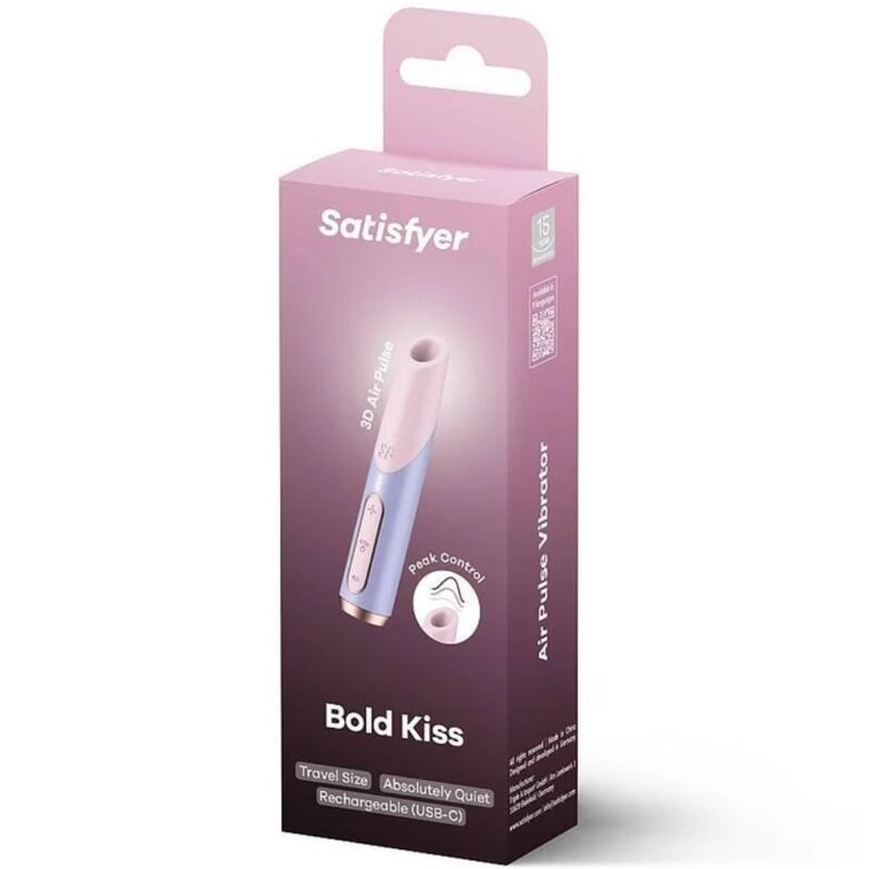 SATISFYER - BOLD KISS WAVE CLITORIS STIMULATOR PINK / VIOLET - 2
