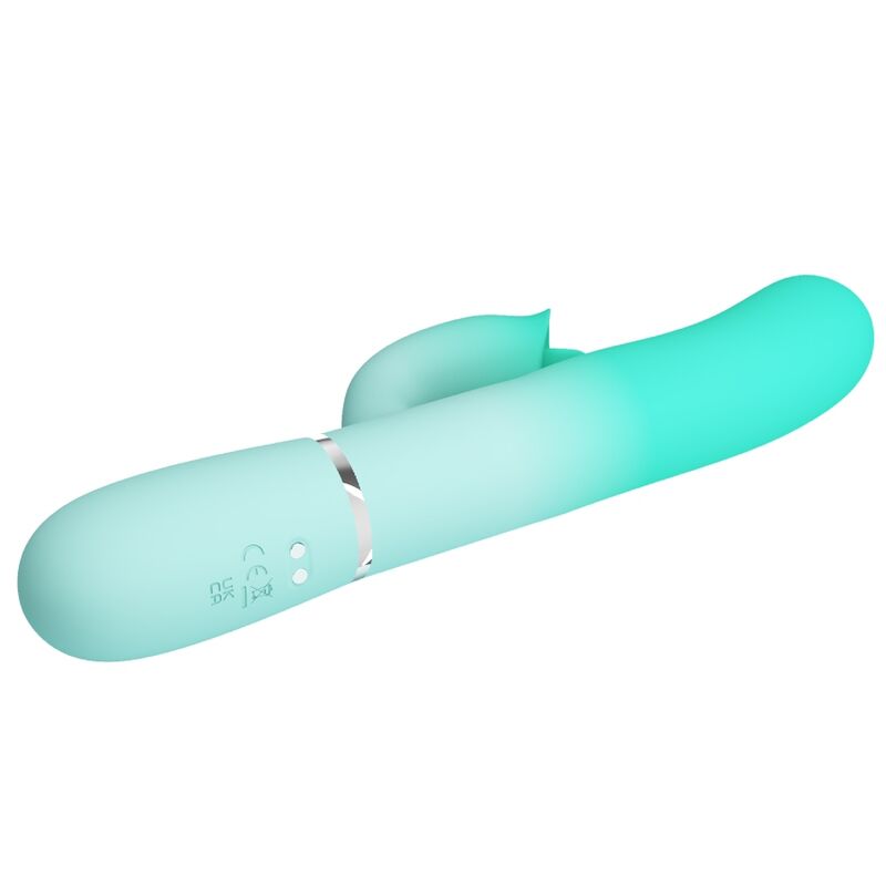 PRETTY LOVE - GIGI MULTIFUNCTIONAL RABBIT VIBRATOR, AQUA GREEN