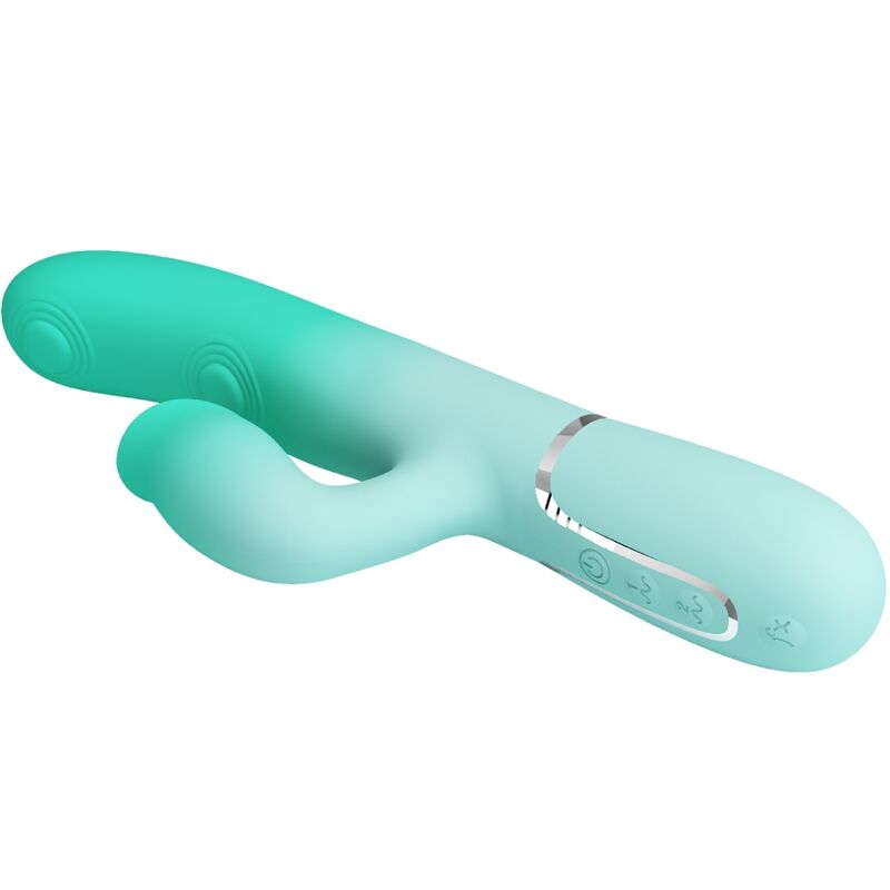 PRETTY LOVE - GIGI MULTIFUNCTIONAL RABBIT VIBRATOR, AQUA GREEN