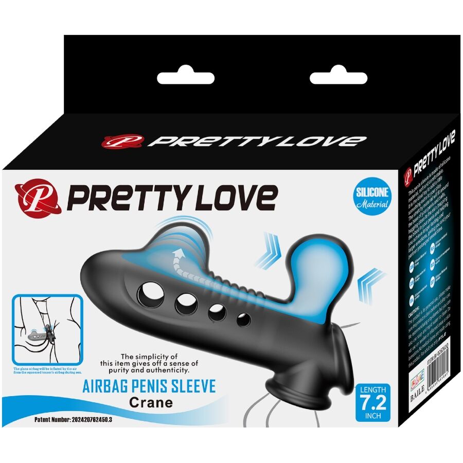 PRETTY LOVE - CRANE PENIS SLEEVE WITH BLACK AIRBAG