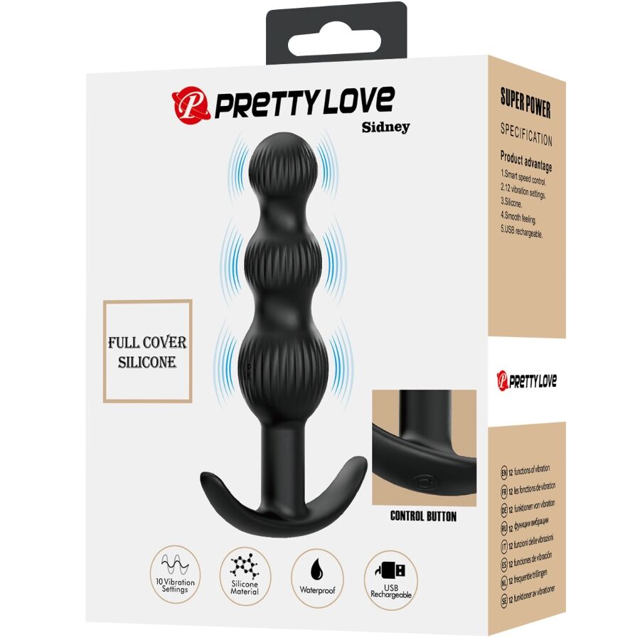 PRETTY LOVE - SIDNEY ANAL VIBRATOR 10 VIBRATIONS BLACK - 3