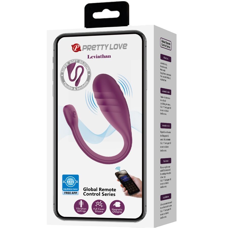 PRETTY LOVE - LEVIATHAN APP CONTROLLED VIBRATOR PURPLE - 18