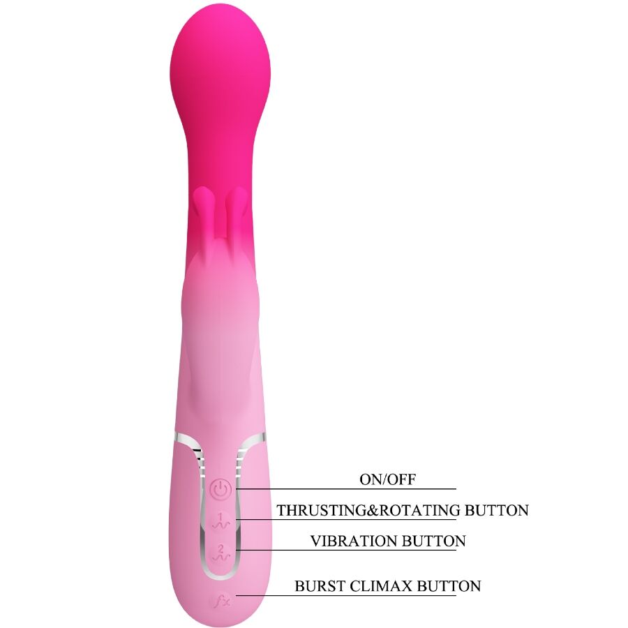PRETTY LOVE - DEJON 3 IN 1 MULTIFUNCTION RABBIT VIBRATOR PINK - 7