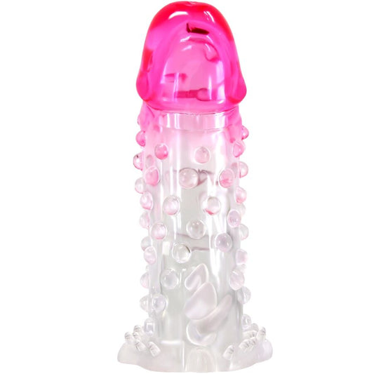PRETTY LOVE - WILFORD REALISTIC ENLARGEMENT SHEATH WITH EMBOSSED PENIS PINK - 1