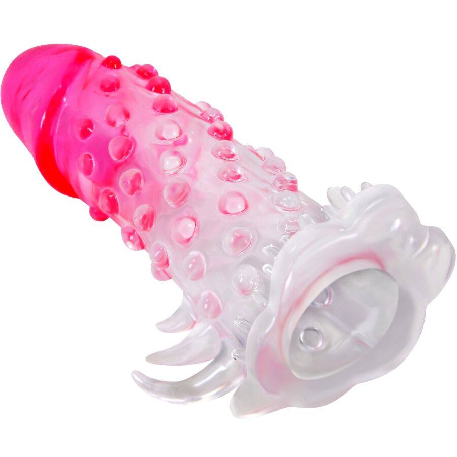PRETTY LOVE - WILFORD REALISTIC ENLARGEMENT SHEATH WITH EMBOSSED PENIS PINK - 2