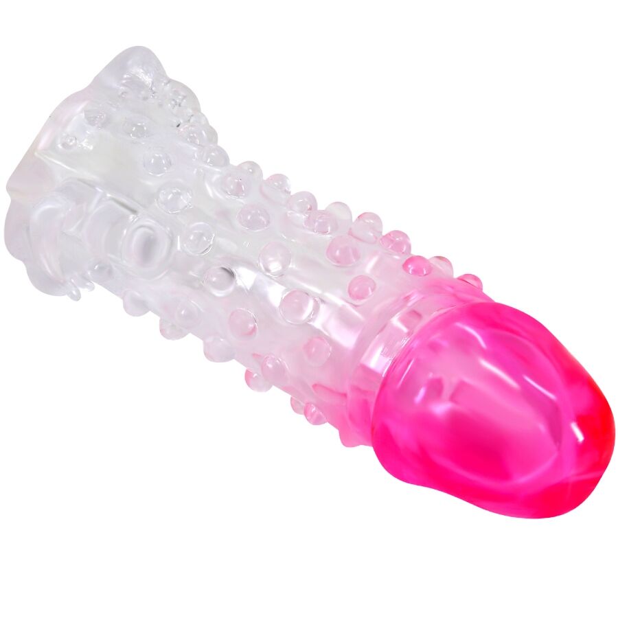 PRETTY LOVE - WILFORD REALISTIC ENLARGEMENT SHEATH WITH EMBOSSED PENIS PINK - 3