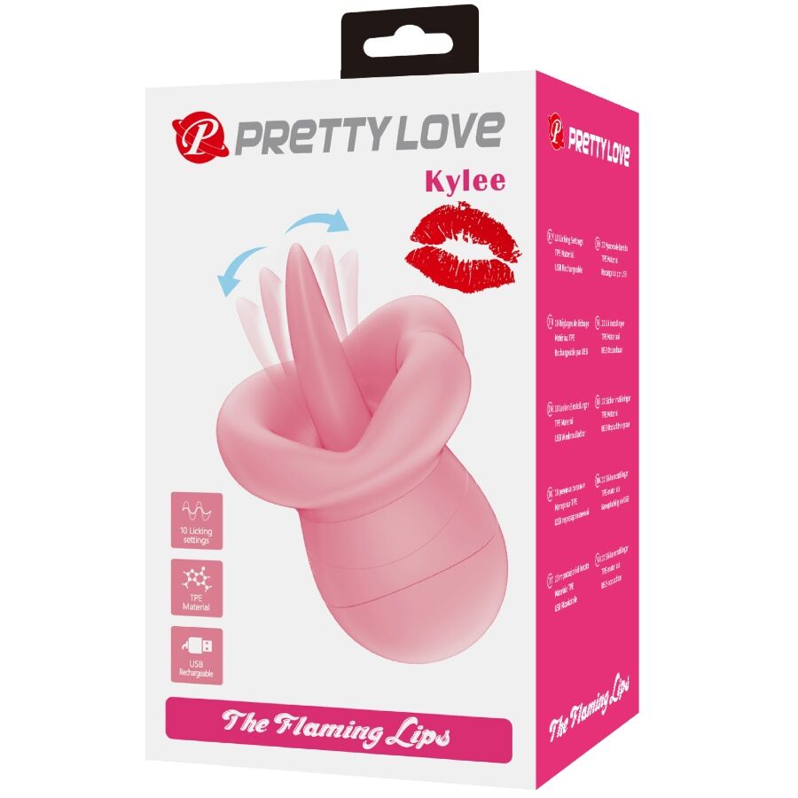 PRETTY LOVE - KYLEE TONGUE CLITORIS STIMULATOR 10 VIBRATIONS NUDE PINK - 3