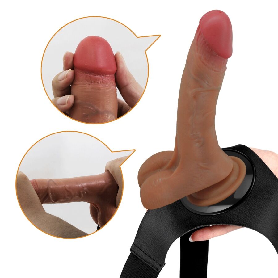 PRETTY LOVE - UNIVERSAL SLIP WITH VIBRATING AND SQUIRTING DILDO 15.5 CM MULATO