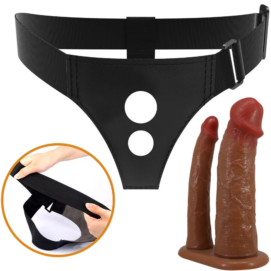 PRETTY LOVE - KEAVEN HARNESS BRIEFS UNIVERSAL & COMFORTABLE DOUBLE DILDO - 5