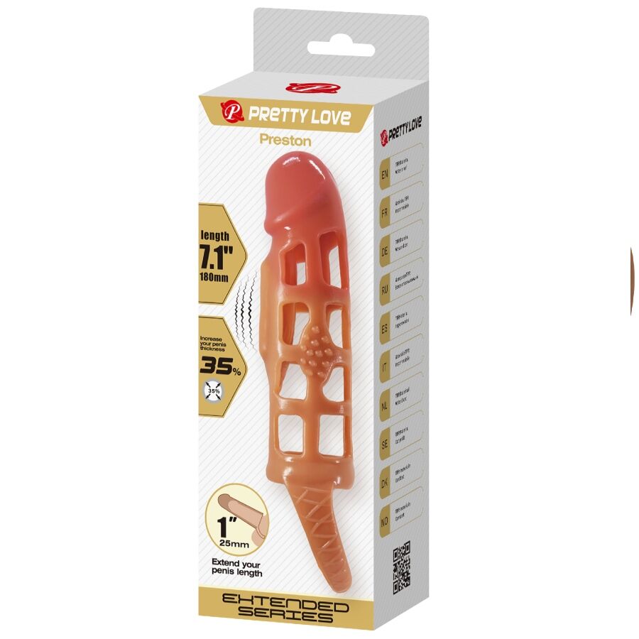 PRETTY LOVE - PRESTON VIBRATING PENIS SLEEVE 18 CM - 9