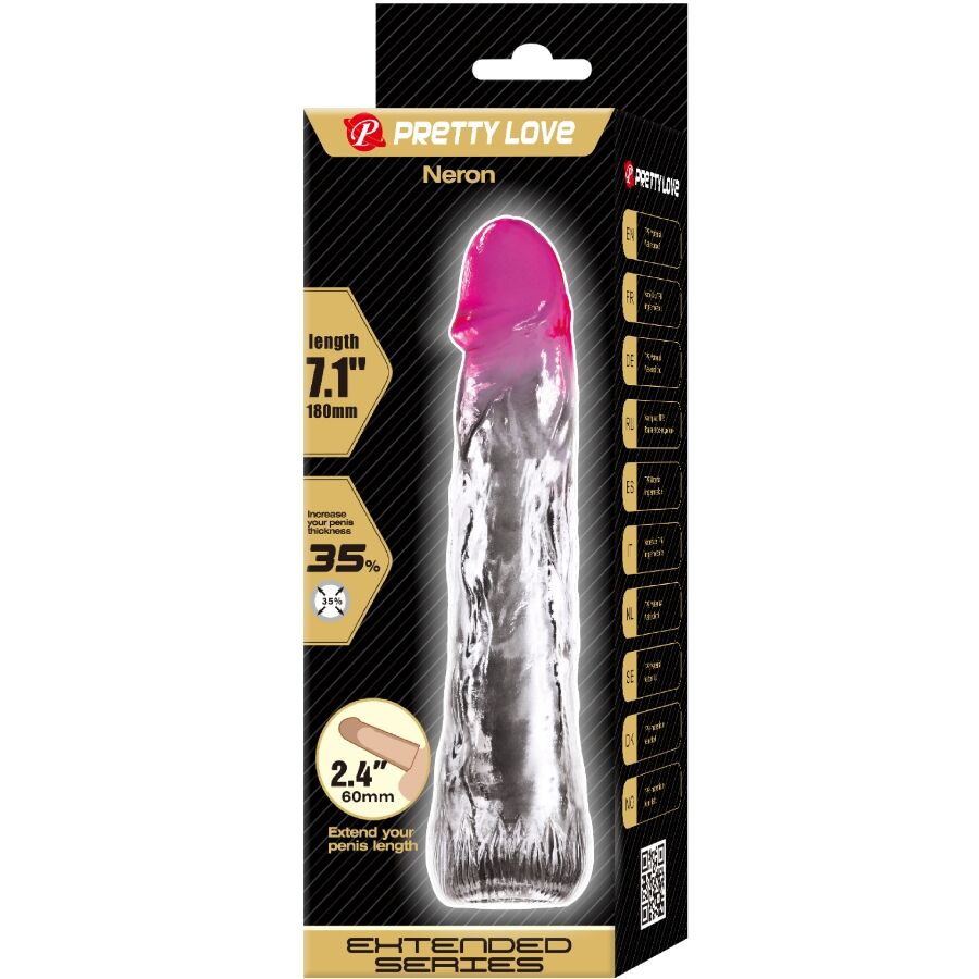 PRETTY LOVE - NERON REALISTIC 6 CM ENLARGEMENT SHEATH FOR  PENIS PINK - 5