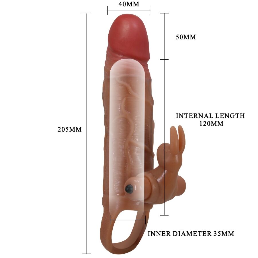 PRETTY LOVE - OSMAR PENIS SLEEVE + VIBRATING CLITORIS STIMULATOR - 5