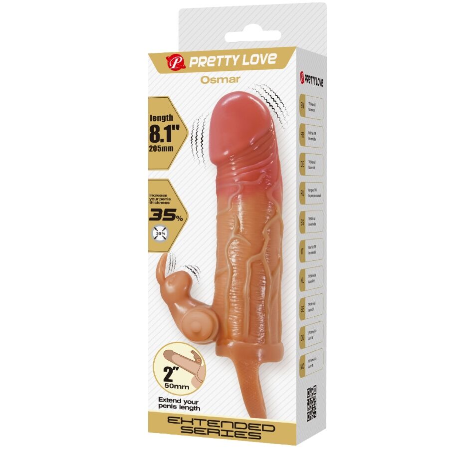 PRETTY LOVE - OSMAR PENIS SLEEVE + VIBRATING CLITORIS STIMULATOR - 7