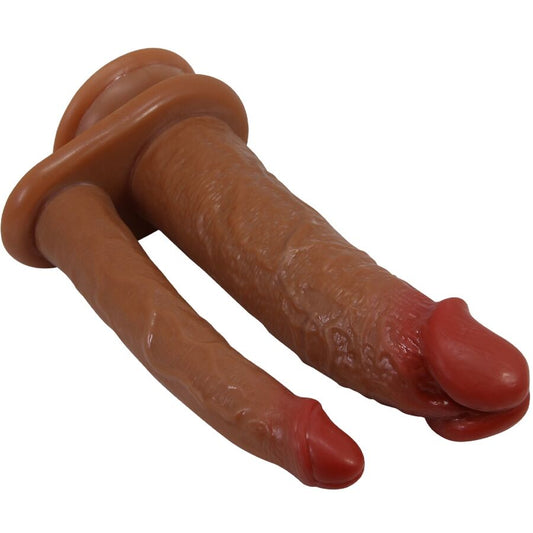 PRETTY LOVE - HULBERT DOUBLE REALISTIC DILDO WITH VIBRATION MULATO - 1