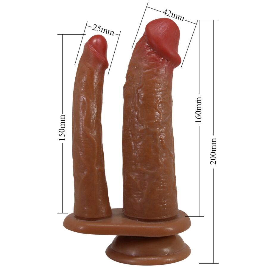 PRETTY LOVE - HULBERT REALISTIC DOUBLE DILDO WITH VIBRATION MULATO
