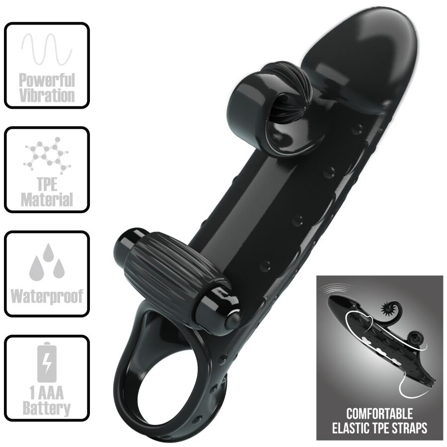 ROMANCE - VIBRATING PENIS SLEEVE BLACK - 11