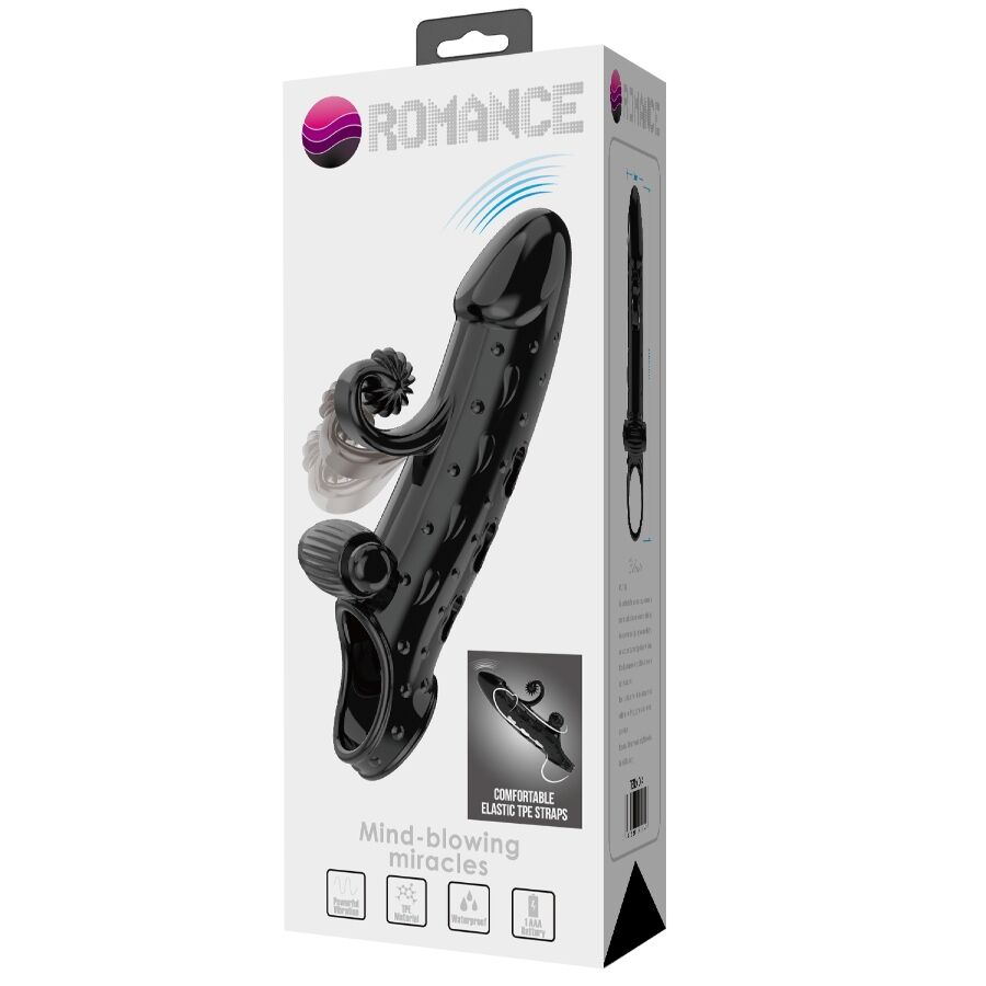 ROMANCE - VIBRATING PENIS SLEEVE BLACK - 8