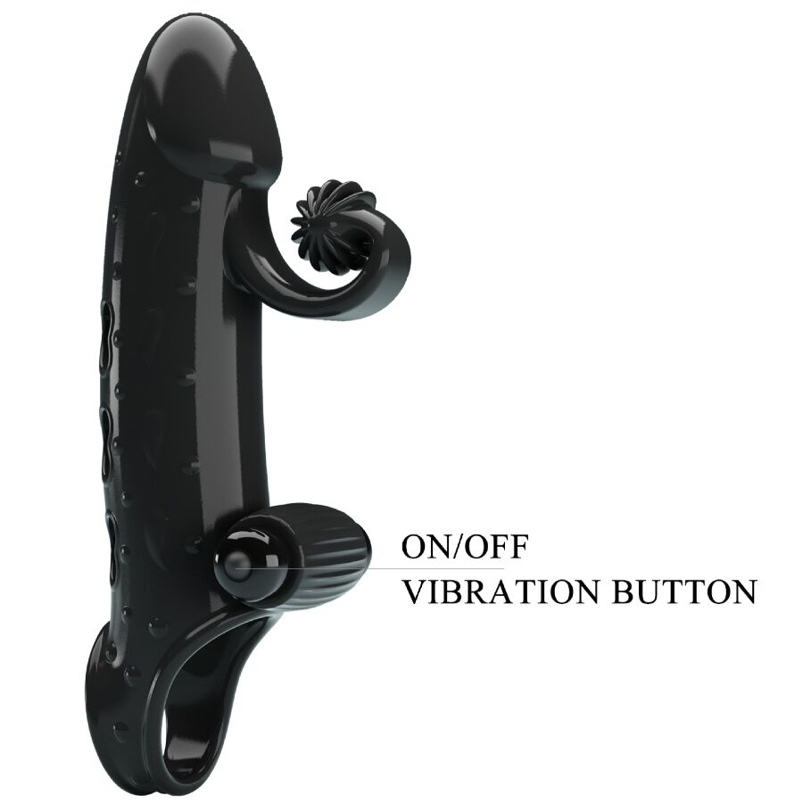 ROMANCE - VIBRATING PENIS SLEEVE BLACK - 10