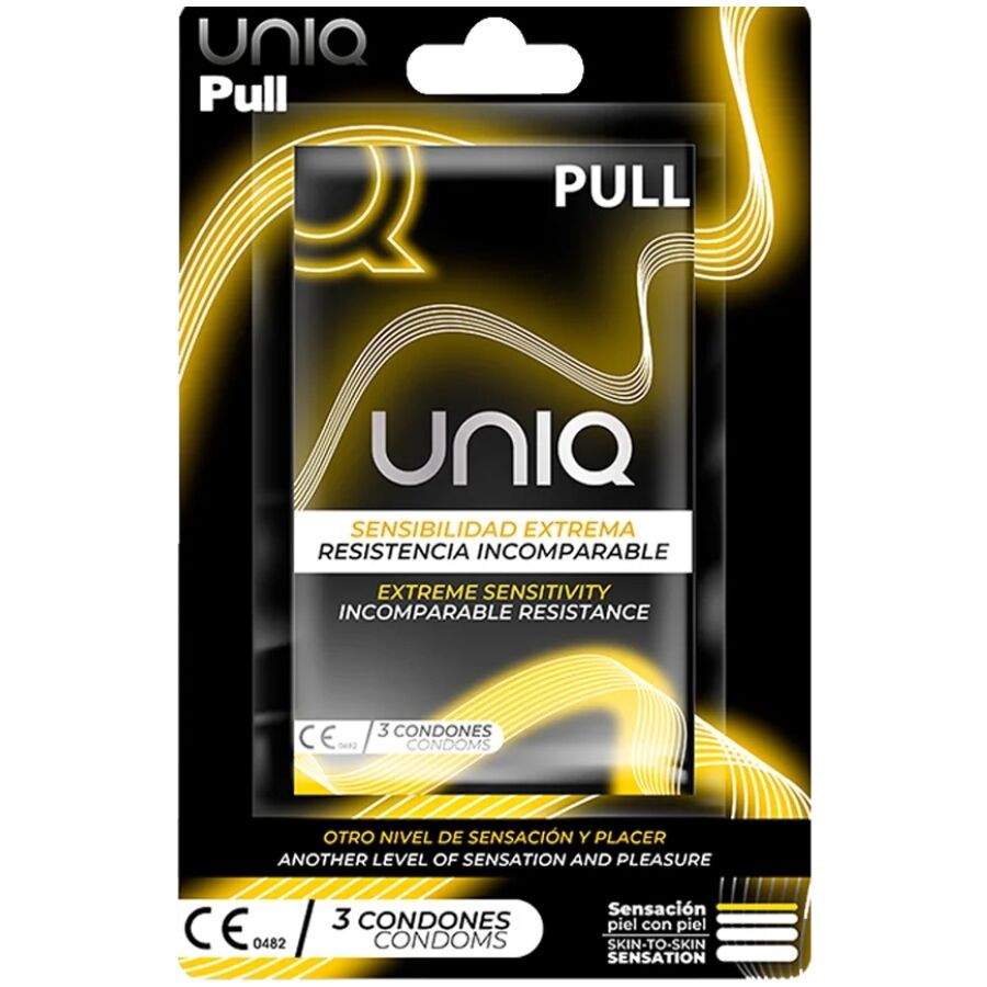 UNIQ - PULL LATEX FREE CONDOMS WITH STRIPS 3 UNITS - 4