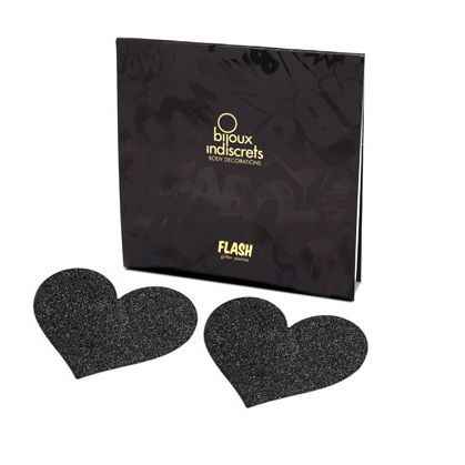 BIJOUX - INDISCRETS FLASH NERO TAGLI CAPEZZOLI CUORE - Secretroomsexyshop