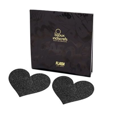 BIJOUX - INDISCRETS FLASH BLACK HEART NIPPLE CUTS - 2