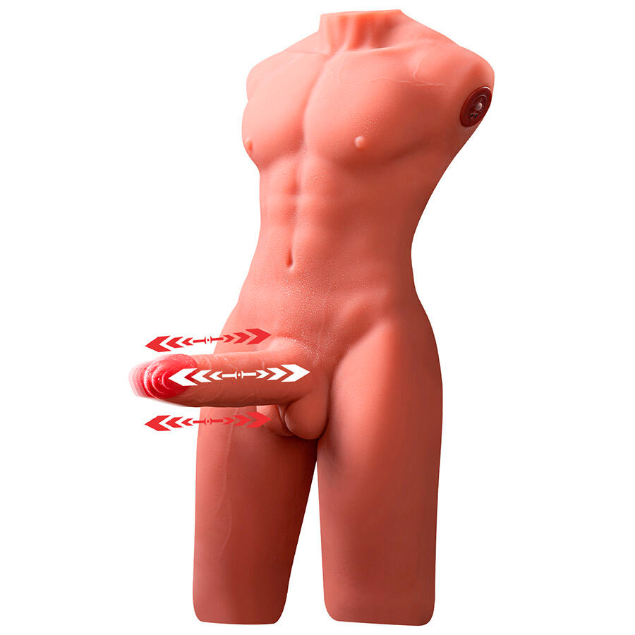 XISE - JASON HALF BODY REALISTIC MALE TORSO WITH THRUST AND VIBRATION 55 CM