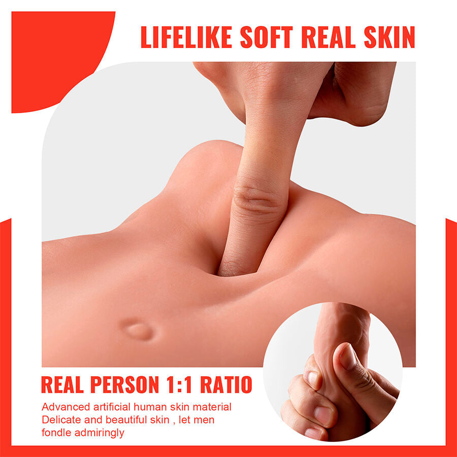 XISE - BERTLETT DILDO ASS REALISTICO DILDO E ANO MASTURBATORE POSIZIONE FRONTALE CON SPINTA 18 CM