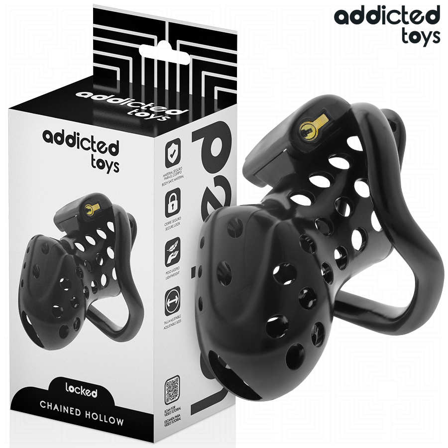 ADDICTED TOYS LOCKED - HOLLOW PENIS CAGE WITH CHAIN 10.5 CM