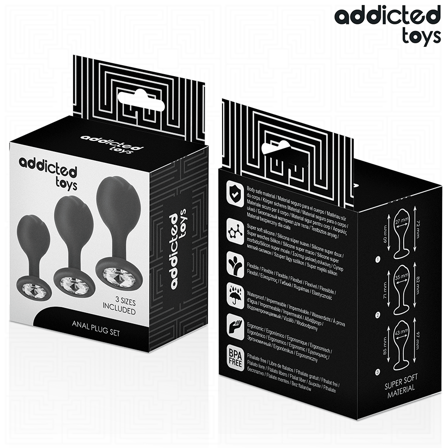 ADDICTED TOYS - SET OF 3 JEWEL BUTT PLUGS