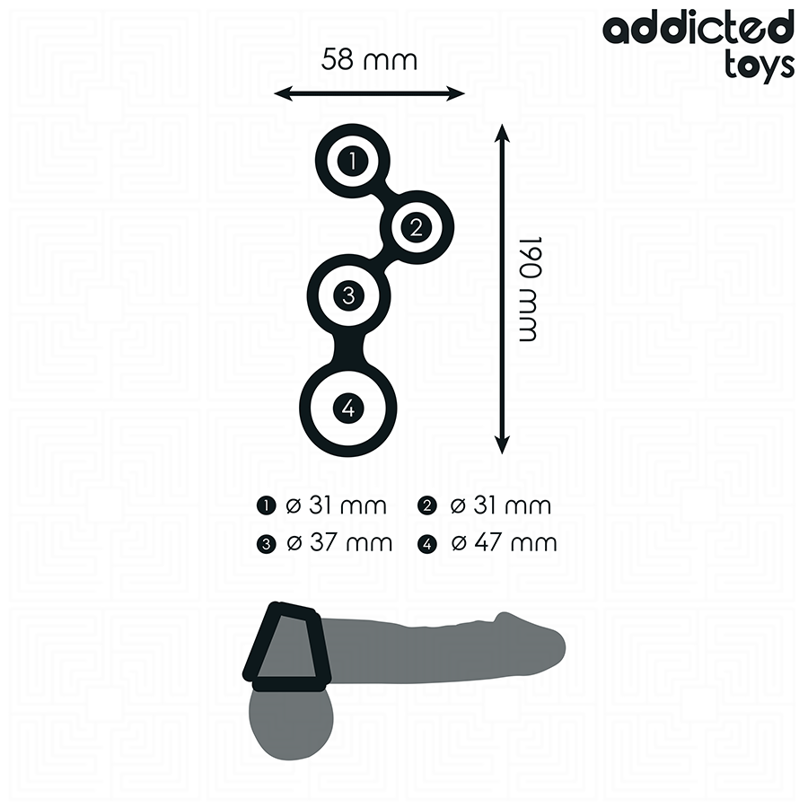 ADDICTED TOYS - COCK RING WITH TESTICLE DIVIDERS