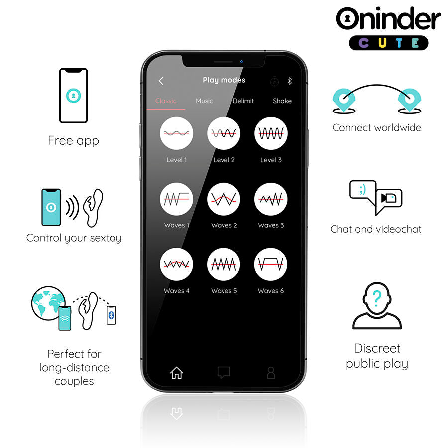 ONINDER CUTE - VIBRATORE CLITORIDEO PUNTO G LOVE BUNNY - APP GRATUITA IN TUTTO IL MONDO