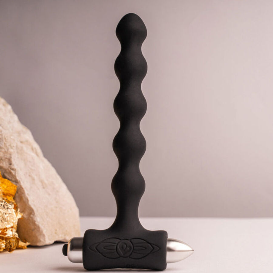 ROCKS-OFF - PETITE SENSATIONS PEARLS ANAL PLUG VIBRATOR BLACK