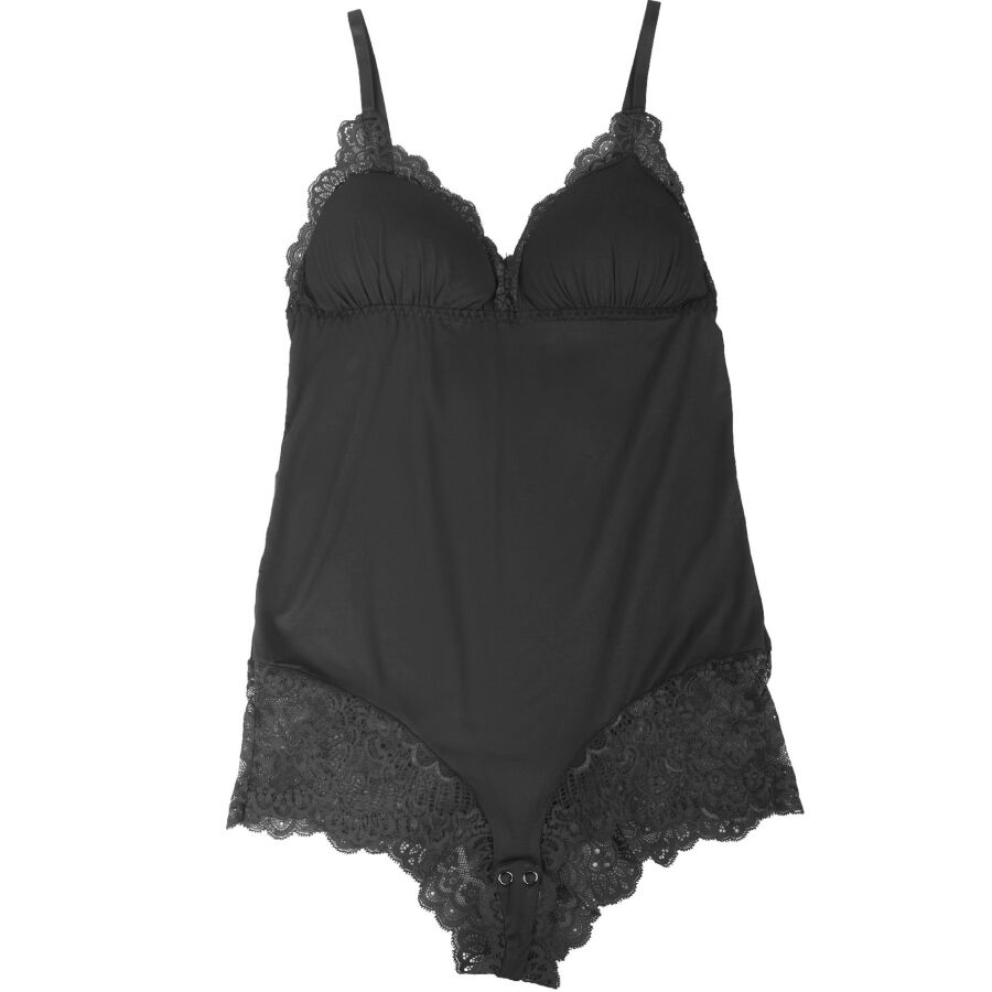 SUBBLIME - BLACK FLORAL LACE DETAIL TEDDY S/M - 8