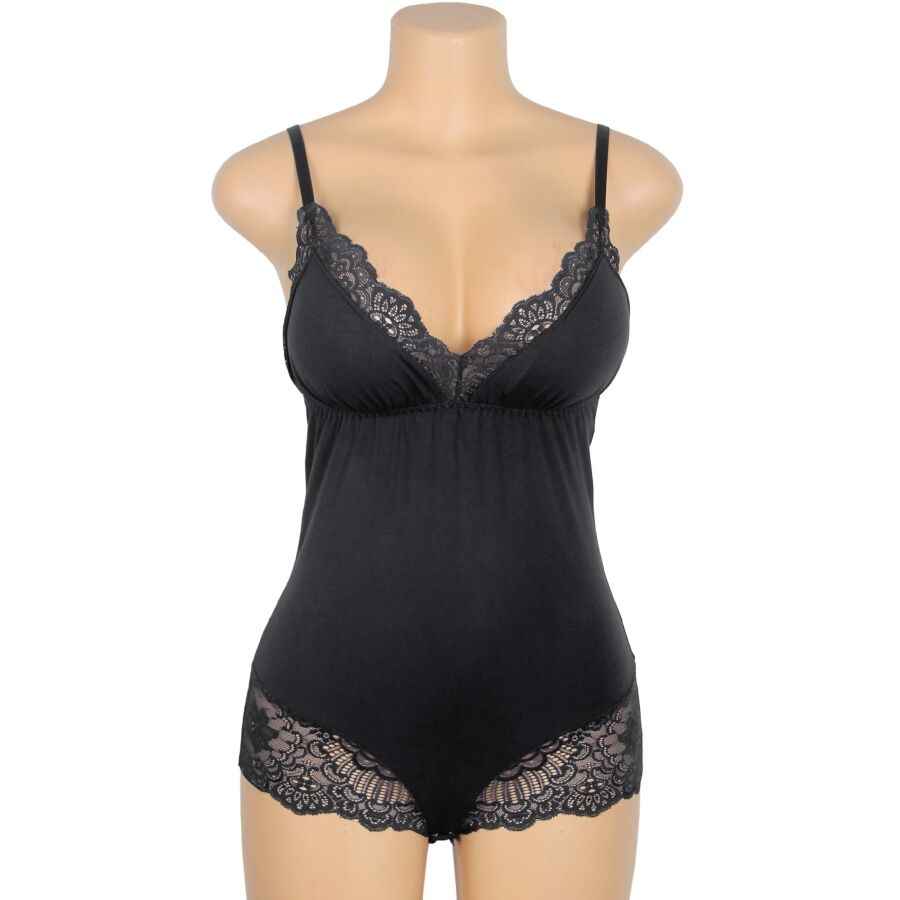 SUBBLIME - ORSACCHIOTTO CON DETTAGLI IN PIZZO FLOREALE NERO L/XL - Secretroomsexyshop
