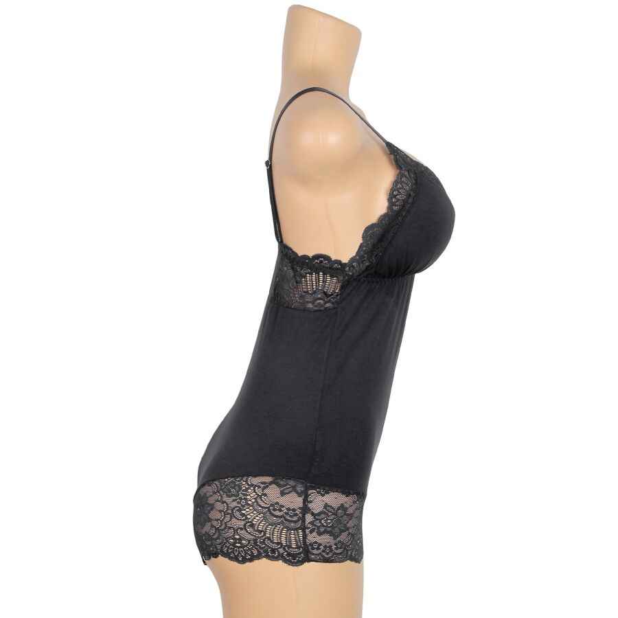 SUBBLIME - ORSACCHIOTTO CON DETTAGLI IN PIZZO FLOREALE NERO L/XL - Secretroomsexyshop
