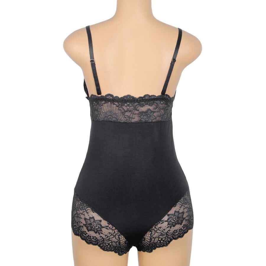SUBBLIME - ORSACCHIOTTO CON DETTAGLI IN PIZZO FLOREALE NERO L/XL - Secretroomsexyshop